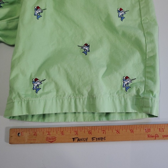 Vineyard Vines Men Shorts 30 Green Chino Cotton Swordfish Embroidered Preppy - Picture 13 of 14